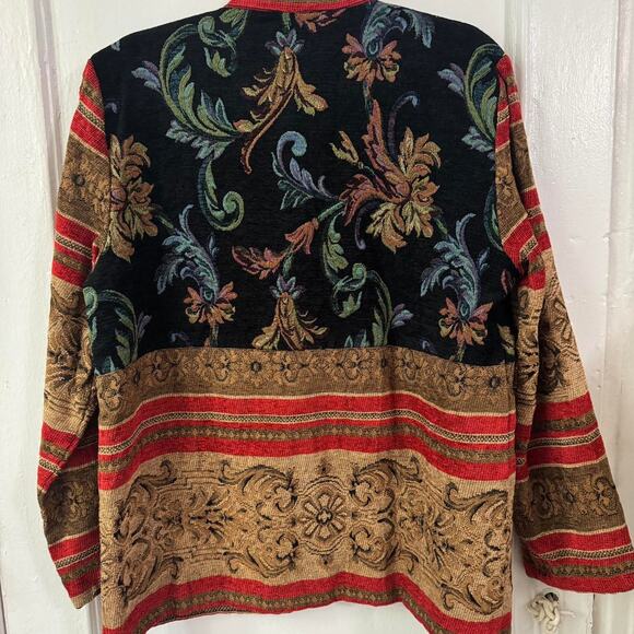 Grannycore Saag Harbor Vintage Cottagecore Boho  tapestry jacket - Picture 2 of 2